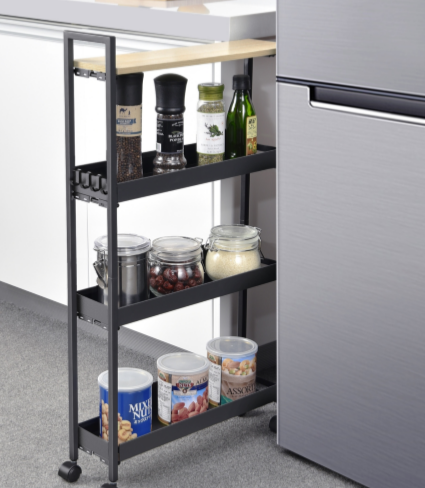 slim shelf rolling storage cart